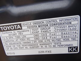 2012 Toyota Prius Gray 1.8L AT #Z23322